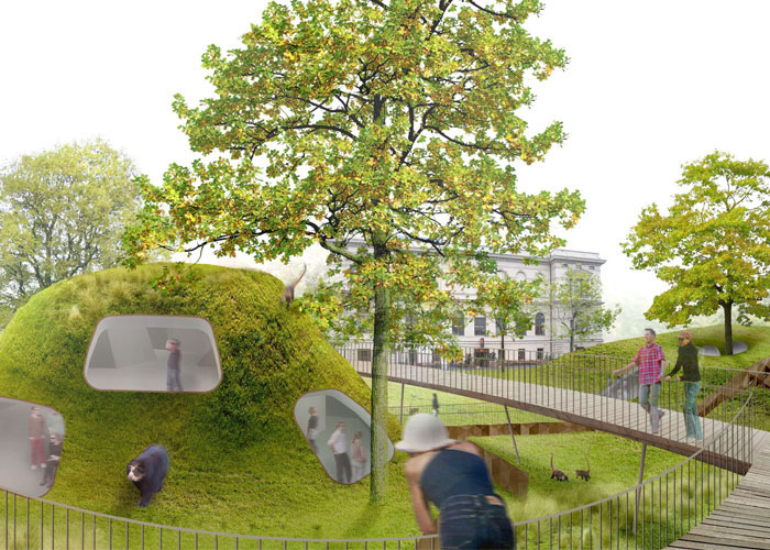 Eingang und Bärenanlage Zoologischer Garten, Frankfurt am Main